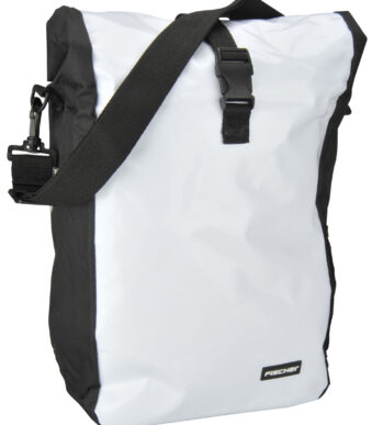 Fietskoerier-bagagedragertas, wit/zwart