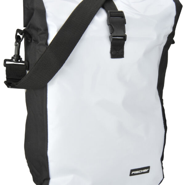 Fietskoerier-bagagedragertas, wit/zwart