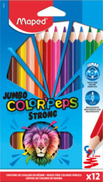 Maped driehoekige kleurpotloden JUMBO COLOR'PEPS STRONG, 12 stuks in etui