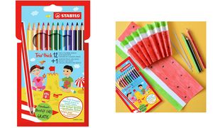 STABILO Trio dikke driekantige kleurpotloden, etui 12+1 promotie