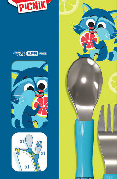 Maped PICNIK Bestekset WASBEER, 3-delig, blauw