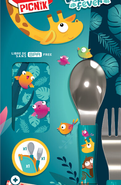 Maped PICNIK bestekset Jungle Fever, 3-delig, turquoise