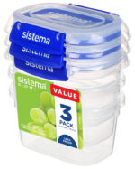 Sistema bewaardozen KLIP IT PLUS, 400 ml, blauw, set van 3