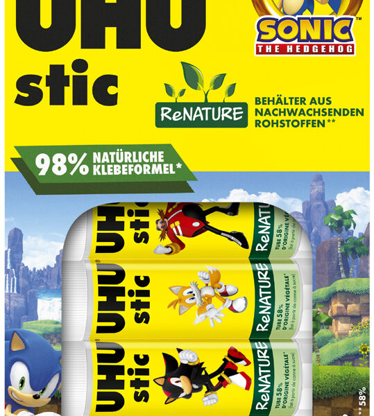 UHU lijmstift stic ReNATURE SONIC, 4x 8,2 g, blisterverpakking
