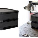 EDA ladenblok STONE, 2 laden, PP, zwart