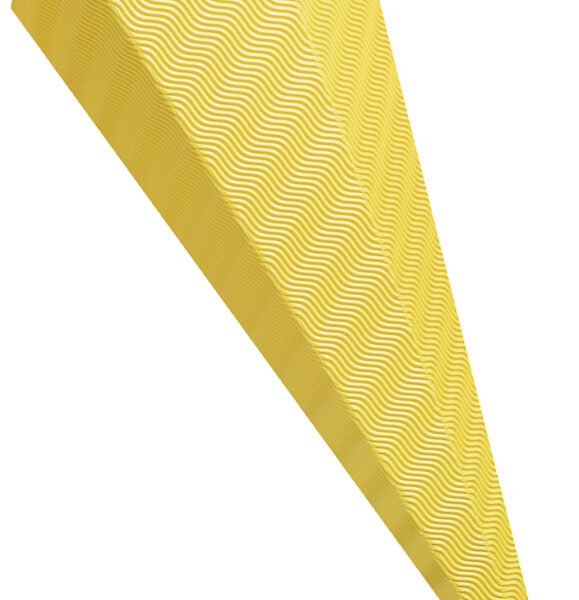 folia Schoolkegel knutselpakket, 3D-golfkarton, zeshoekig, geel