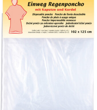 Wegwerpregencape met kap, transparant