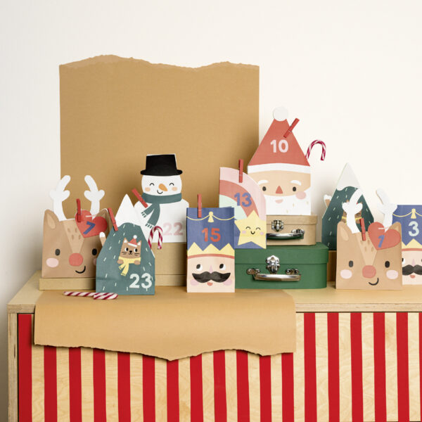 folia Adventskalender SANTA & FRIENDS, 72-delig
