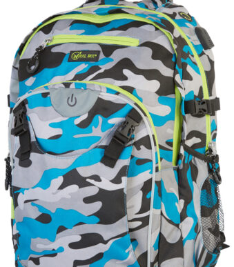 Camouflageblauwe vrijetijdsrugzak voor jongeren