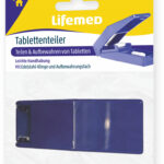Lifemed Pillendeler met opbergvakje, blauw