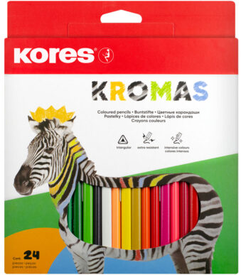 Kores driehoekig kleurpotlood 'Kromas', 24 stuks in doosje