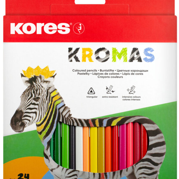 Kores driehoekig kleurpotlood 'Kromas', 24 stuks in doosje