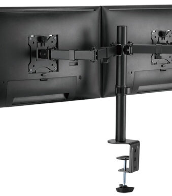 LogiLink Dubbele monitorarm, armlengte: 390 mm, zwart