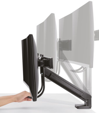 LogiLink Dubbele monitorarm met handgreep, zwart