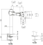 LogiLink Monitorarm, armlengte: 199 mm, zwart