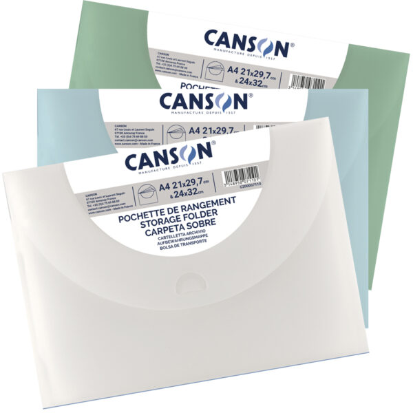 Tekenmapje Canson, 270 x 350 mm, lichte kleuren.