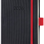 Sigel Zakagenda Conceptum 2026, A6-formaat, zwart/rood