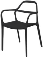 PAPERFLOW Outdoor bezoekerstoel NOVA, set van 2, zwart