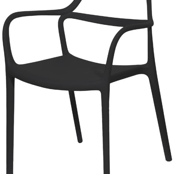 PAPERFLOW Outdoor bezoekerstoel NOVA, set van 2, zwart