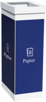 PAPERFLOW Afvalbak voor papier, wit, 60 liter