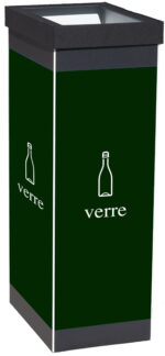 PAPERFLOW Afvalbak voor glasrecycling, zwart