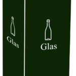 PAPERFLOW Afvalbak voor glas, wit, 60 liter