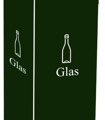 PAPERFLOW Afvalbak voor glas, wit, 60 liter