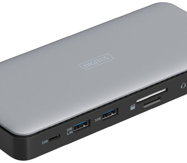 DIGITUS Docking Station, USB-C, 11-poorts, grijs/zwart