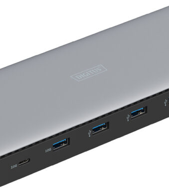DIGITUS Docking Station, USB-C, 13-poorts, grijs/zwart