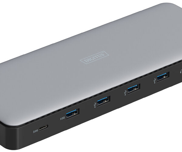 DIGITUS Docking Station, USB-C, 13-poorts, grijs/zwart