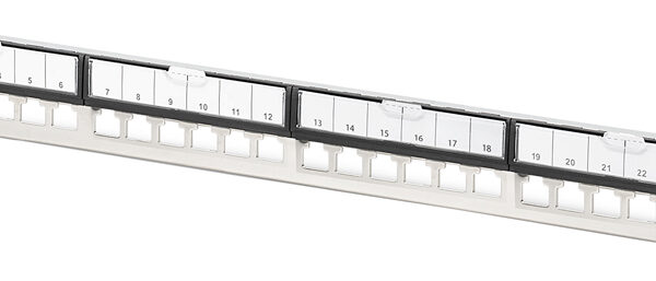 DIGITUS 19" Modulair Patchpaneel, 1 HE, 24-Poorts, zilver