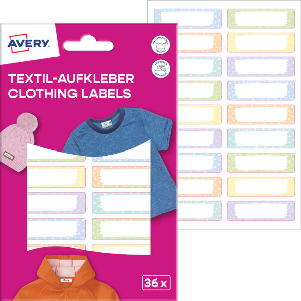 AVERY Textiel-etiketten, 13 x 45 mm, wit