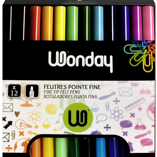 Wonday viltstiften MIN'O, etui met 12 stuks