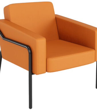 PAPERFLOW Bezoekersstoel MEDSO KLASSIK L, kunstleder, oranje