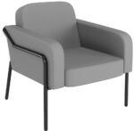 PAPERFLOW Ronde outdoor bezoekerstoel MEDSO L, grijs