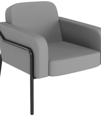 PAPERFLOW Ronde outdoor bezoekerstoel MEDSO L, grijs