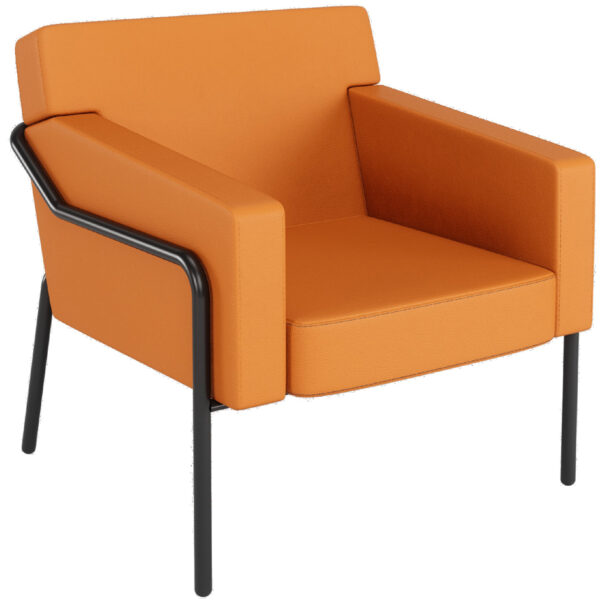 PAPERFLOW Bezoekersstoel MEDSO T L, kunstleder, oranje