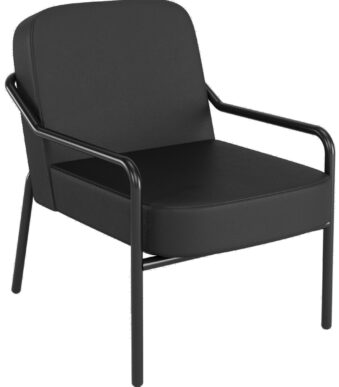 PAPERFLOW Bezoekersstoel MEDSO ROND M, zwart kunstleer