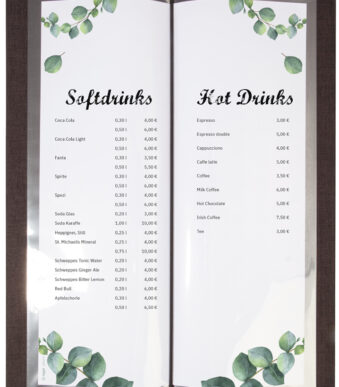 Sigel Drankkaart met zeefdruk, 1/2 A4, donkergrijs