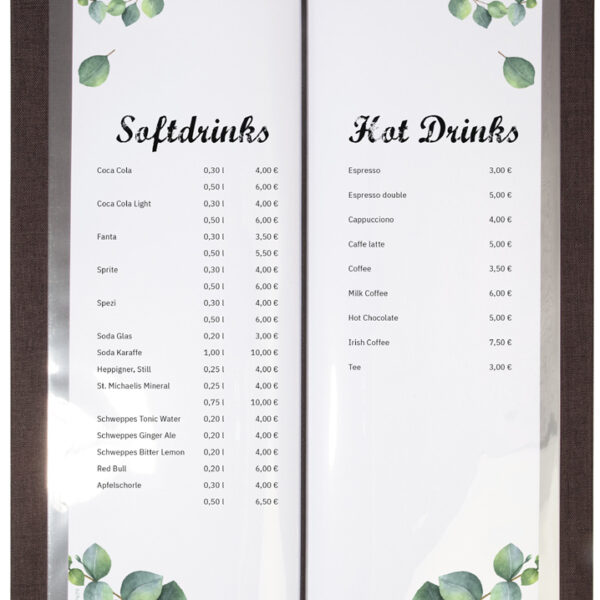 Sigel Drankkaart met zeefdruk, 1/2 A4, donkergrijs