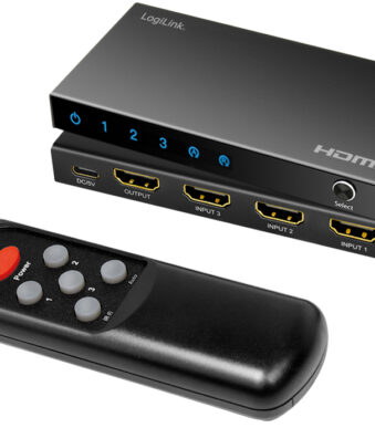 LogiLink 4K/60Hz HDMI Switch, 3-voudig, zwart