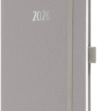 Sigel A5 bureauagenda Jolie Feel 2026, textiel, grijs