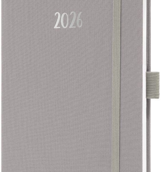Sigel A5 bureauagenda Jolie Feel 2026, textiel, grijs
