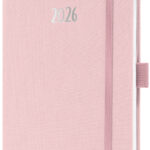 Sigel A5 agenda Jolie Feel 2026, textiel, roze