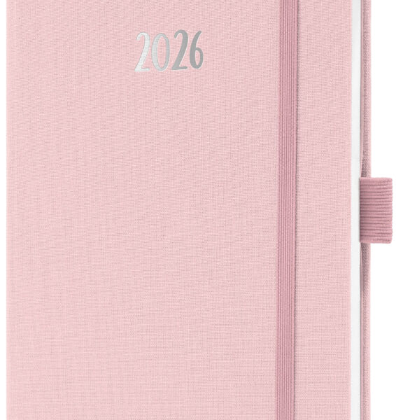 Sigel A5 agenda Jolie Feel 2026, textiel, roze