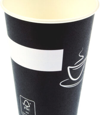 Kangaro Eco kartonnen drinkbekers, 0,18 liter, zwart/wit