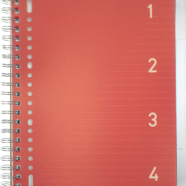 Kangaro A4 collegeblok 4-in-1, 100 vel, gelinieerd, rood