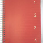 Kangaro spiraalschrift 4-in-1, A5-formaat, 100 vel, gelinieerd, rood