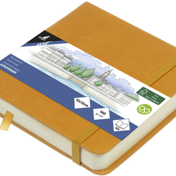 Kangaro schetsboek, 80 vel, 120 x 120 mm, oker