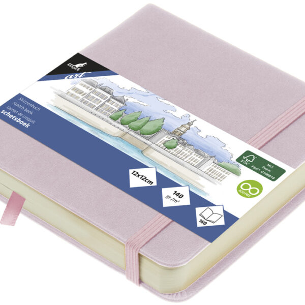 Kangaro schetsboek, 80 vel, 120 x 120 mm, paars